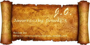 Javorniczky Ozsvát névjegykártya